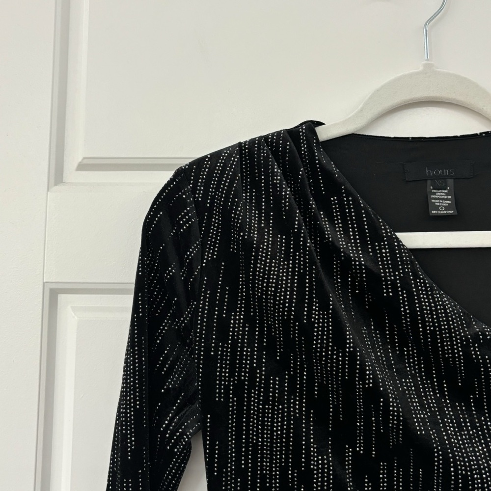 h:ours Revolve Flirt Black Velvet Dress - Picture 6 of 6
